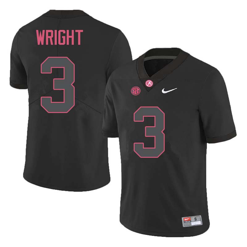 Men #3 Daniel Wright Alabama Crimson Tide College Football Jerseys Sale-Black
